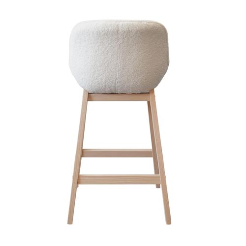 Lot De Chaises Milk D'îlot Et Bar En Chêne Et Assise Tissu Bouclette 65cm