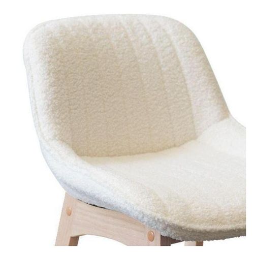 Lot De Chaises Milk D'îlot Et Bar En Chêne Et Assise Tissu Bouclette 65cm