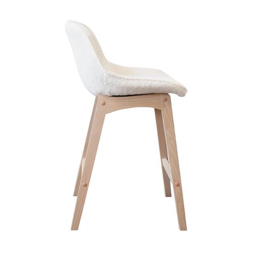Lot De Chaises Milk D'îlot Et Bar En Chêne Et Assise Tissu Bouclette 65cm