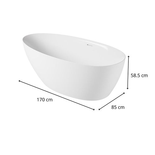 Baignoire Îlot Baïa En Acrylique Blanche 170cm