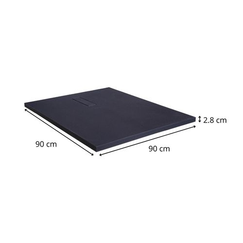 Receveur De Douche Soma Aspect Pierre Extra-plat Gris Anthracite - Bonde Incluse