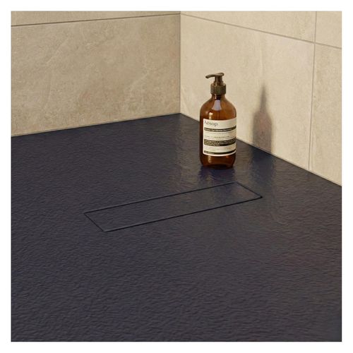 Receveur De Douche Soma Aspect Pierre Extra-plat Gris Anthracite - Bonde Incluse