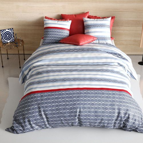 Housse De Couette 240x260 Cm + 2 Taies D'oreiller 63x63 Cm Coton 57 Fils Santorini