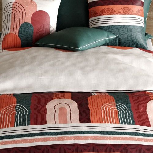 Housse De Couette 220x240 Cm + 2 Taies D'oreiller 63x63 Cm Coton 57 Fils Galio