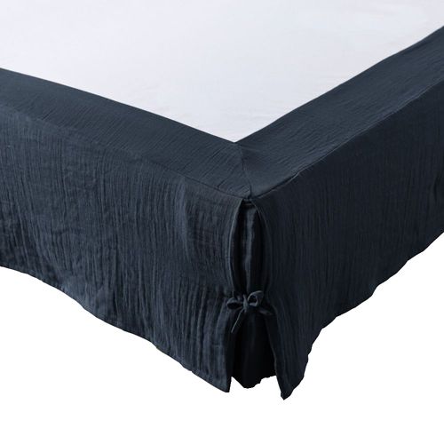 Cache Sommier 160x200 Cm Gaze De Coton Minuit