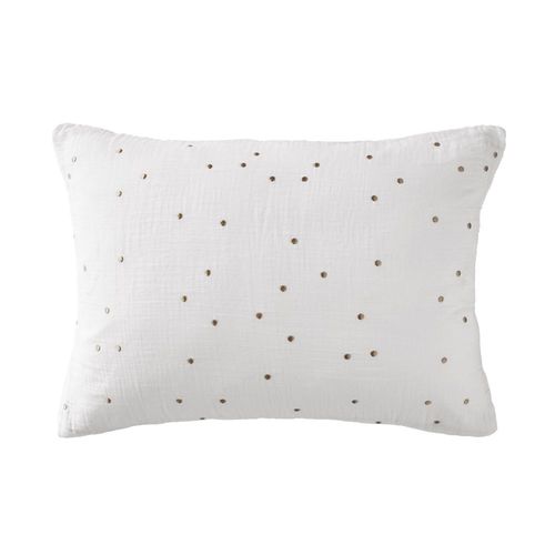 Taie D'oreiller 50x70 Cm Gaze De Coton à Pois Brodés Chantilly
