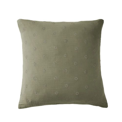 Taie D'oreiller 60x60 Cm Gaze De Coton à Fleurs Romarin
