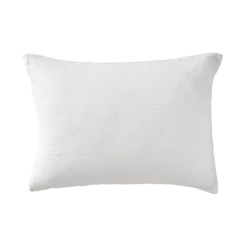 Taie D'oreiller 50x70 Cm Gaze De Coton à Fleurs Chantilly