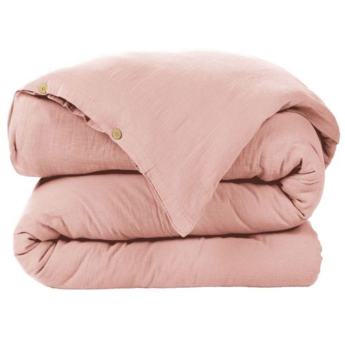 Housse De Couette 240x260 Cm En Gaze De Coton Rose
