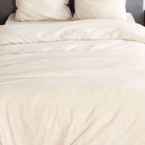 Housse De Couette 240x260 Cm + 2 Taies 100% Microfibre Lavé Sable