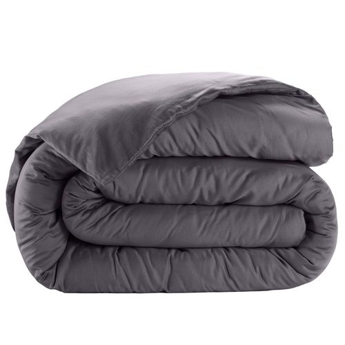 Housse De Couette 240x260 Cm Satin De Coton Gris