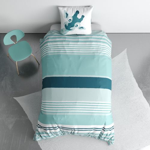 Parure De Lit Enfant 140x200 Cm Coton Louma Bleu