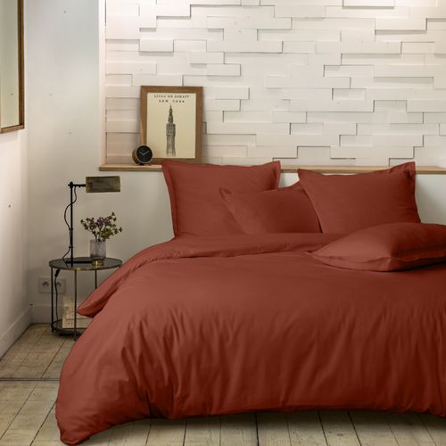 Taie D'oreiller 65x65 Cm Percale De Coton Terracotta