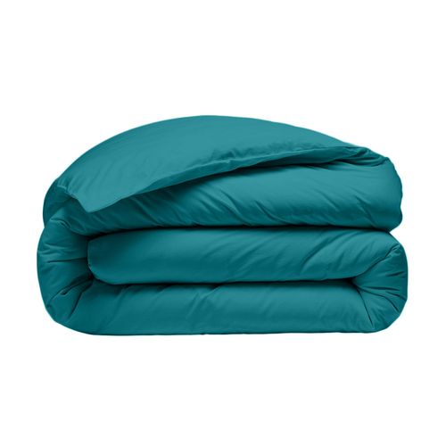 Housse De Couette 240x260 Cm Percale De Coton Bleu Canard