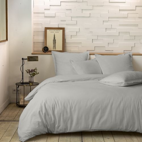 Housse De Couette 220x240 Cm Percale De Coton Gris Perle