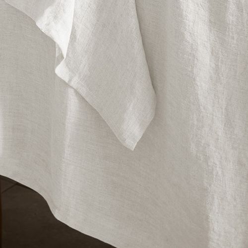 Nappe Rectangle 170x350 Cm Lin Français Craie