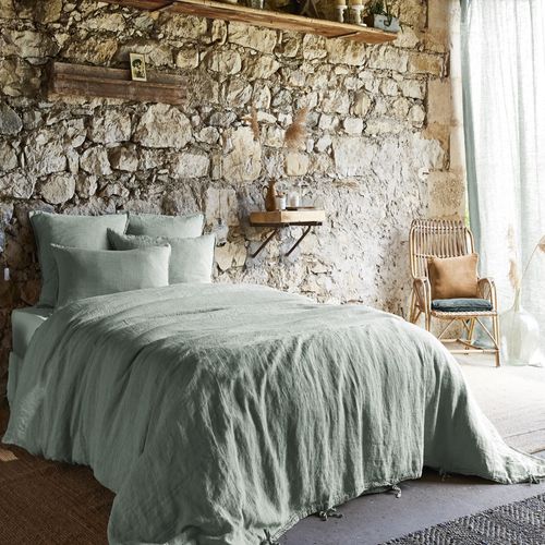 Taie D'oreiller 50x70 Cm Lin Français Eucalyptus