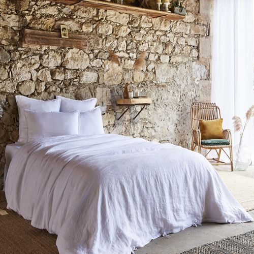 Taie D'oreiller 50x70 Cm Lin Français Craie