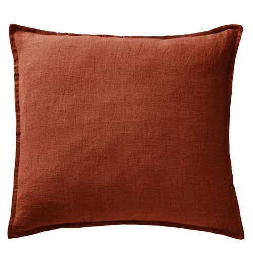 Taie D'oreiller 60x60 Cm Lin Français Paprika