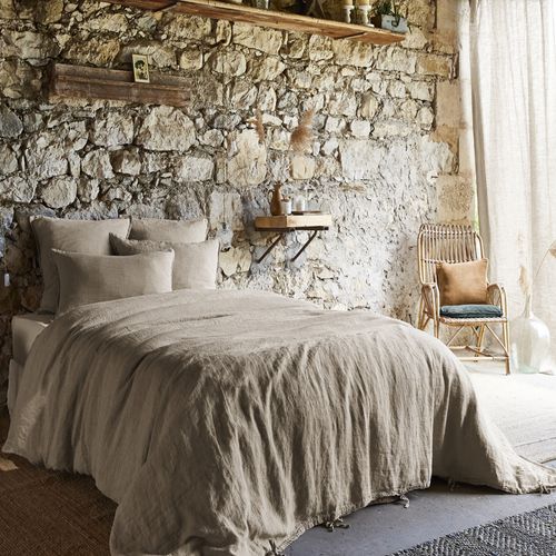 Taie D'oreiller 60x60 Cm Lin Français Sable