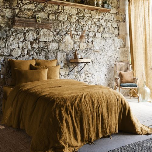 Housse De Couette 240x260 Cm Lin Français Caramel
