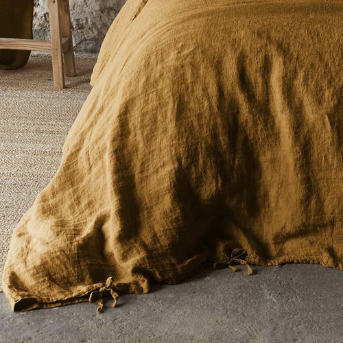 Housse De Couette 220x240 Cm Lin Français Caramel