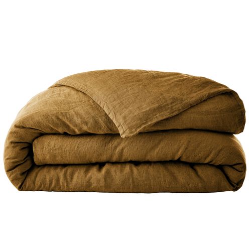 Housse De Couette 220x240 Cm Lin Français Caramel