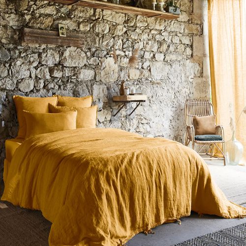 Housse De Couette 220x240 Cm Lin Français Miel