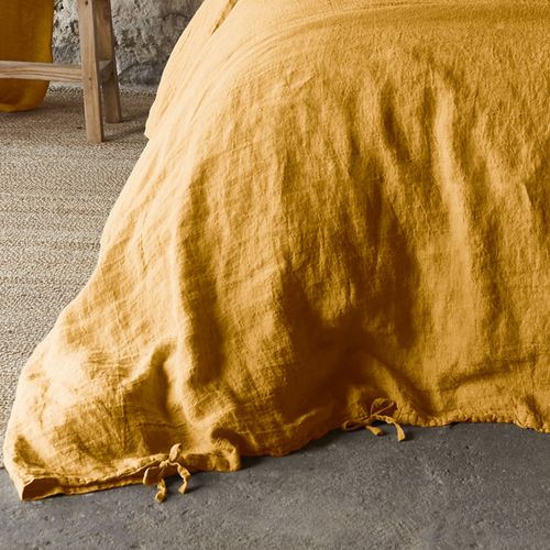 Housse De Couette 220x240 Cm Lin Français Miel