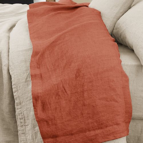 Drap Plat 270x300 Cm Lin Français Paprika