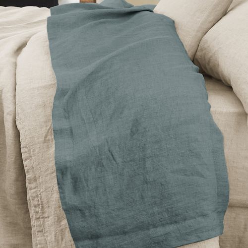 Drap Plat 270x300 Cm Lin Français Ardoise