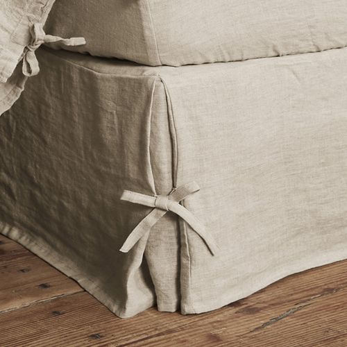 Cache Sommier 140x190 Cm Lin Français Sable