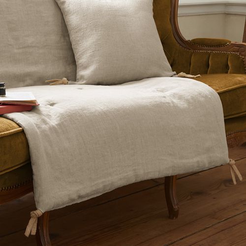 Bout De Lit 90x200 Cm Lin Français Sable