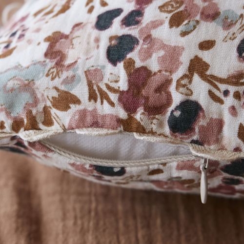 Coussin Avec Croquet 40x40 Cm Gaze De Coton Nora Naturel