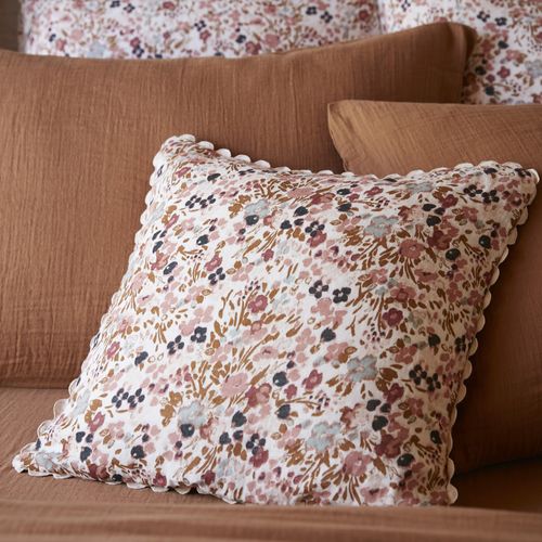 Coussin Avec Croquet 40x40 Cm Gaze De Coton Nora Naturel