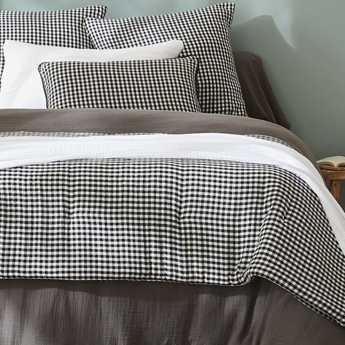 Bout De Lit 90x200 Cm Gaze De Coton Quadri Truffe