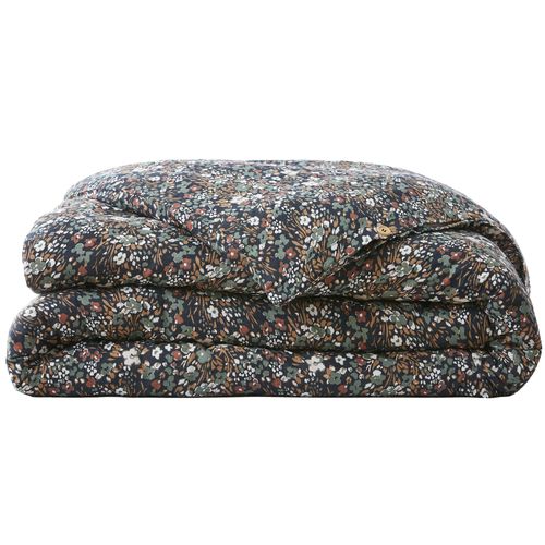 Housse De Couette 240x260 Cm Gaze De Coton Nora Minuit