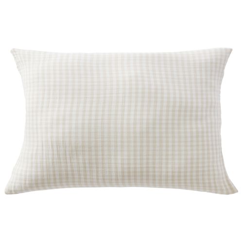 Taie D'oreiller 50x70 Cm Gaze De Coton Quadri Naturel