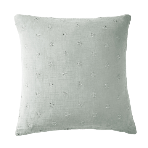 Taie D'oreiller 60x60 Cm Gaze De Coton à Fleurs Eucalyptus