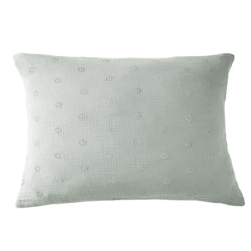 Taie D'oreiller 50x70 Cm Gaze De Coton à Fleurs Eucalyptus