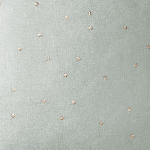 Taie D'oreiller 60x60 Cm Gaze De Coton à Pois Brodés Eucalyptus