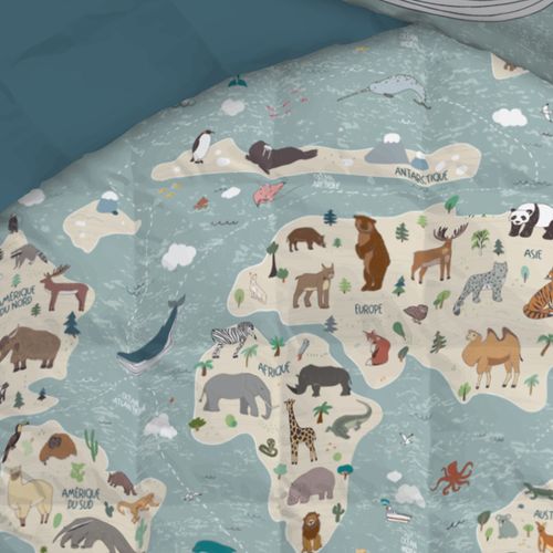 Couette Imprimée 140x200 Cm Coton Map