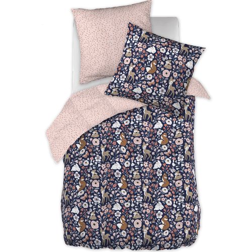 Parure De Lit Enfant 140x200 Cm Coton Forêt Enchantée