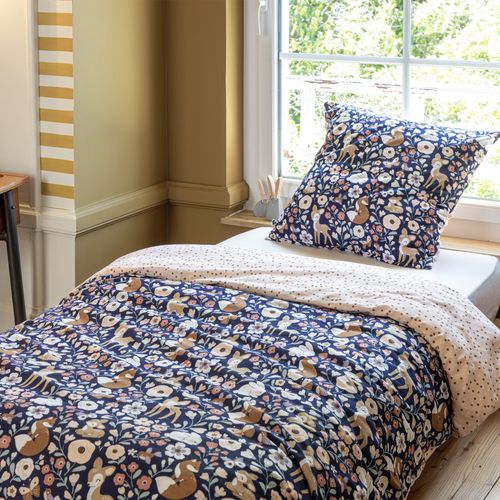 Parure De Lit Enfant 140x200 Cm Coton Forêt Enchantée