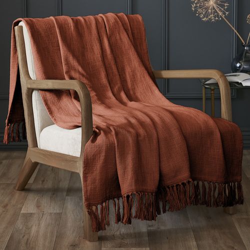 Plaid 130x160 Cm Coton Terracotta