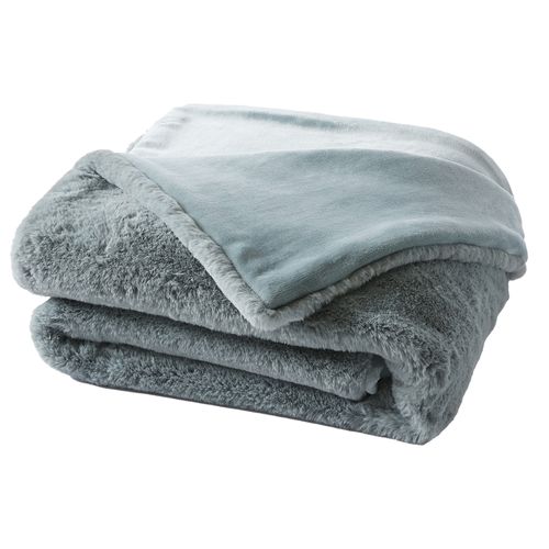 Plaid 140x200 Cm Polyester Bleu Arctique