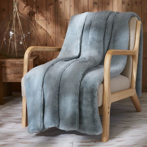 Plaid 140x200 Cm Polyester Bleu Arctique