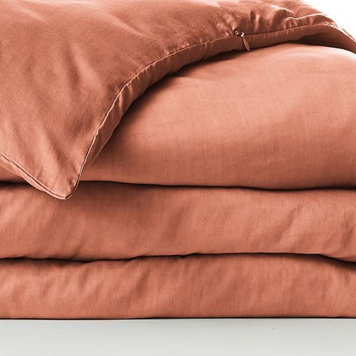 Housse De Couette 220x240 Cm Lyocell Terracotta