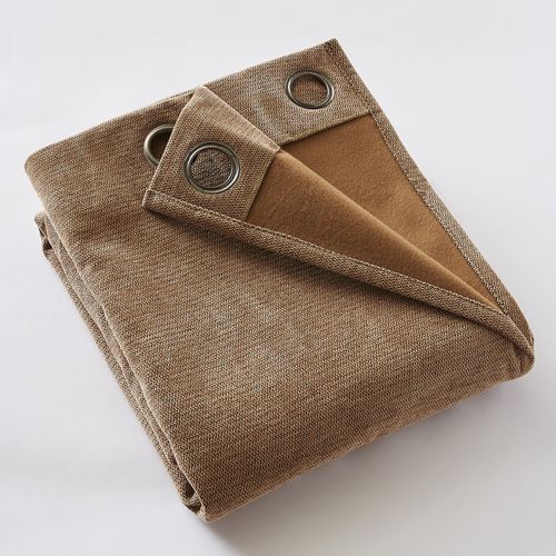 Rideau Occultant Polaire 140x180 Cm Polyester Camel