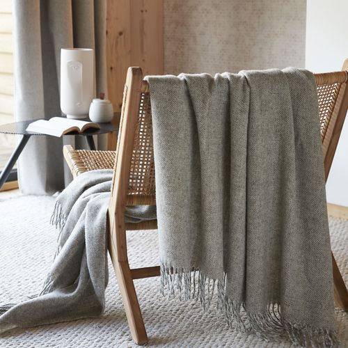 Plaid à Franges 140x200 Cm Laine Martin